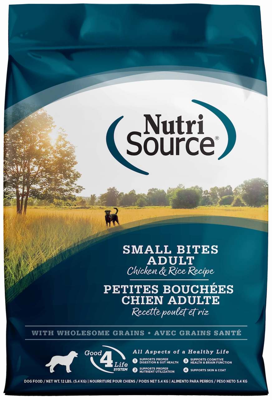 NutriSource Adult Small Bites Chicken & Rice Dry Dog Food 12lb