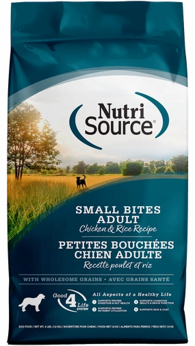 NutriSource Adult Small Bites Chicken & Rice Dry Dog Food 4lb