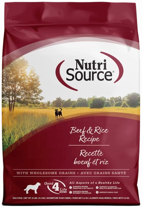 NutriSource Beef & Rice Dry Dog Food 12lb