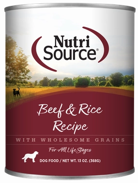 NutriSource Beef & Rice Wet Dog Food 13oz (OLD)