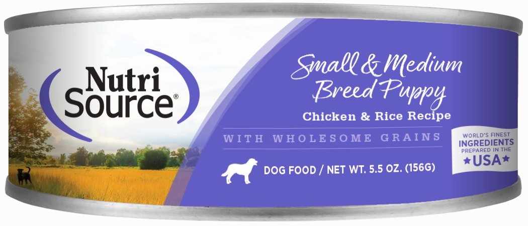 NutriSource Sm/Med Puppy Chicken & Rice Wet Dog Food 5.5oz