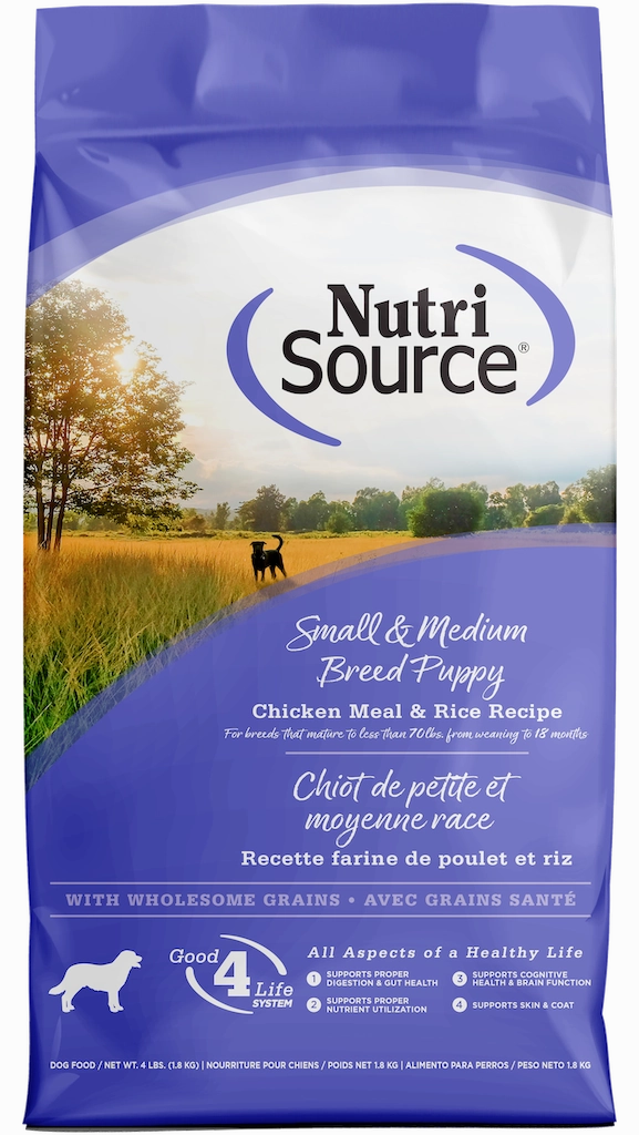 NutriSource Small & Medium Breed Puppy Chicken & Rice Dry Dog Food 4lb