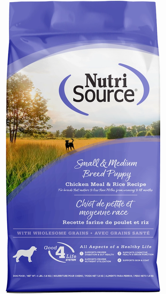 NutriSource Small & Medium Breed Puppy Chicken & Rice Dry Dog Food 4lb