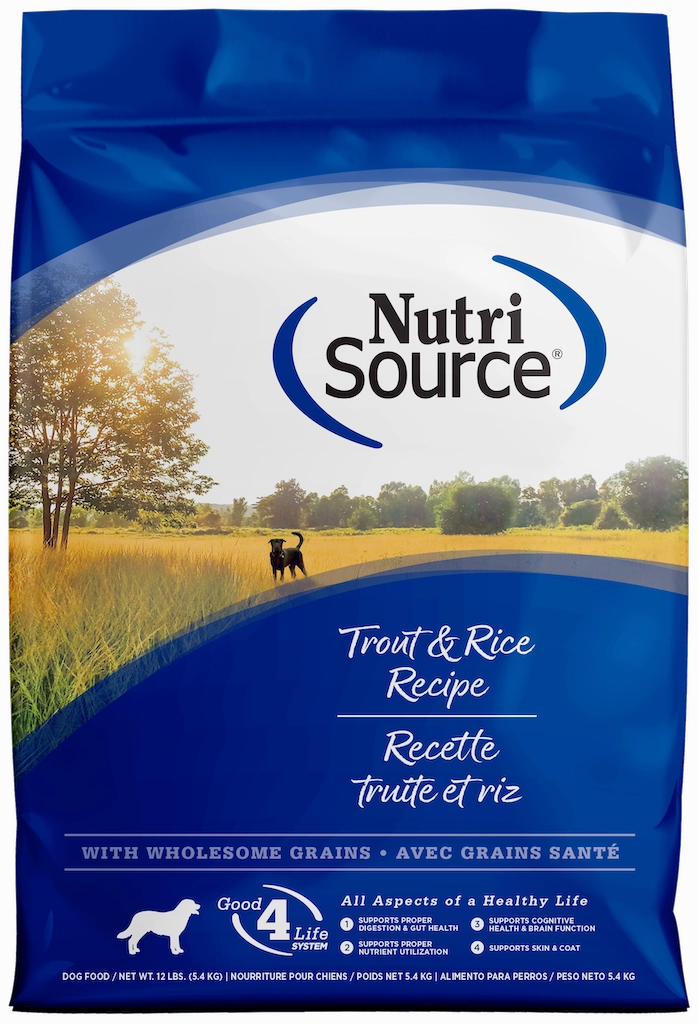 NutriSource Trout & Rice Dry Dog Food 12lb