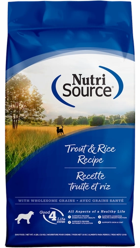 NutriSource Trout & Rice Dry Dog Food 4lb