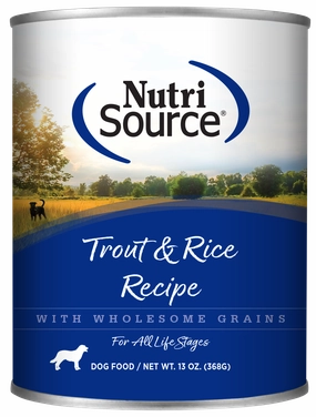 NutriSource Trout & Rice Wet Dog Food 13oz