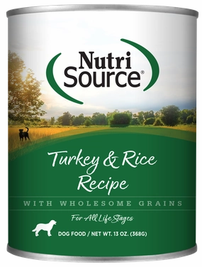 NutriSource Turkey & Rice Wet Dog Food 13oz (OLD)