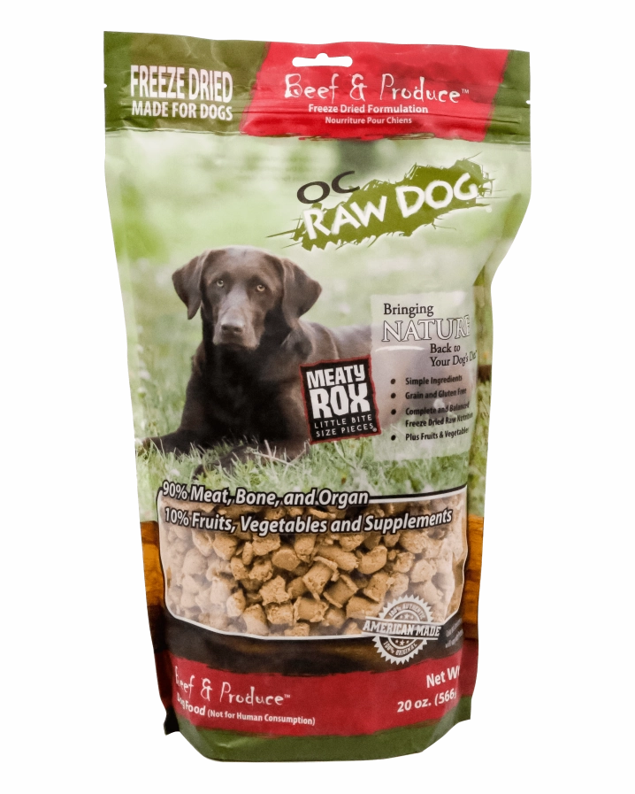 OC Raw Freeze-Dried Beef & Produce Rox for Dogs 20oz