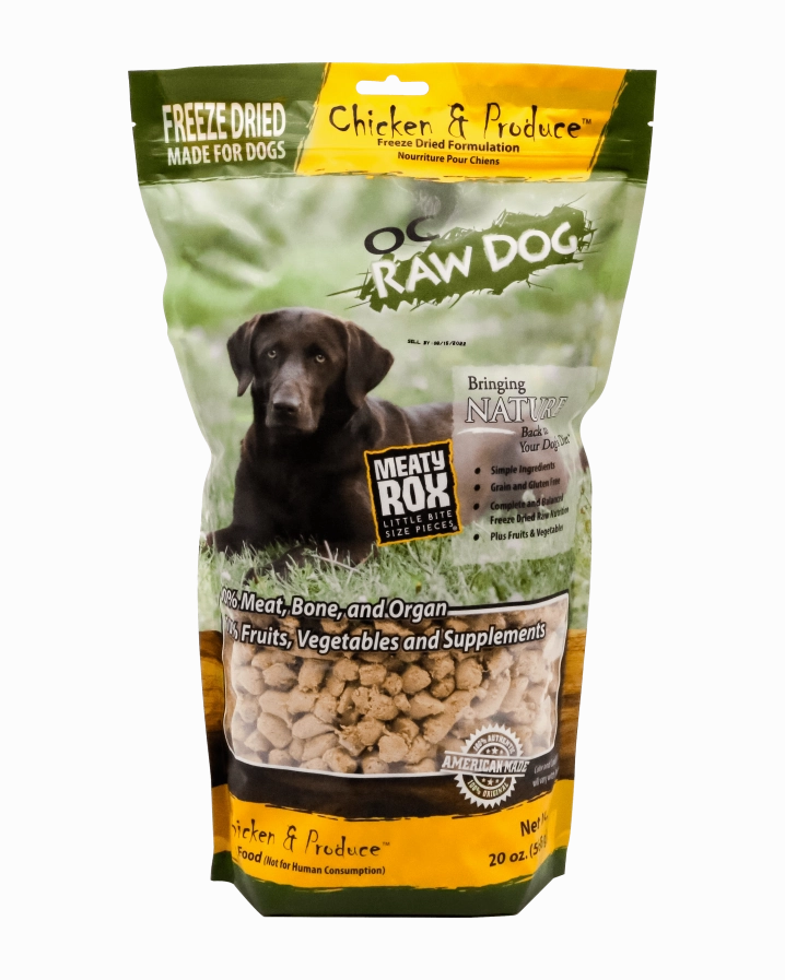 OC Raw Freeze-Dried Chicken & Produce Rox for Dogs 20oz