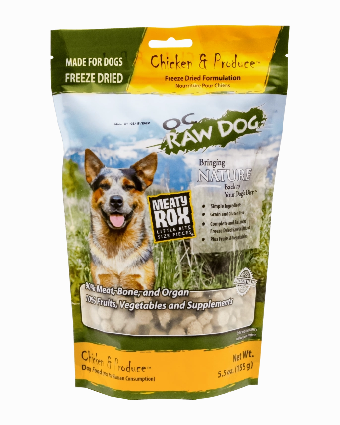 OC Raw Freeze-Dried Chicken & Produce Rox for Dogs 5.5oz