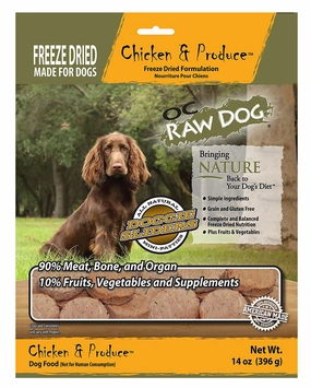 OC Raw Freeze-Dried Chicken & Produce Sliders for Dogs 14oz