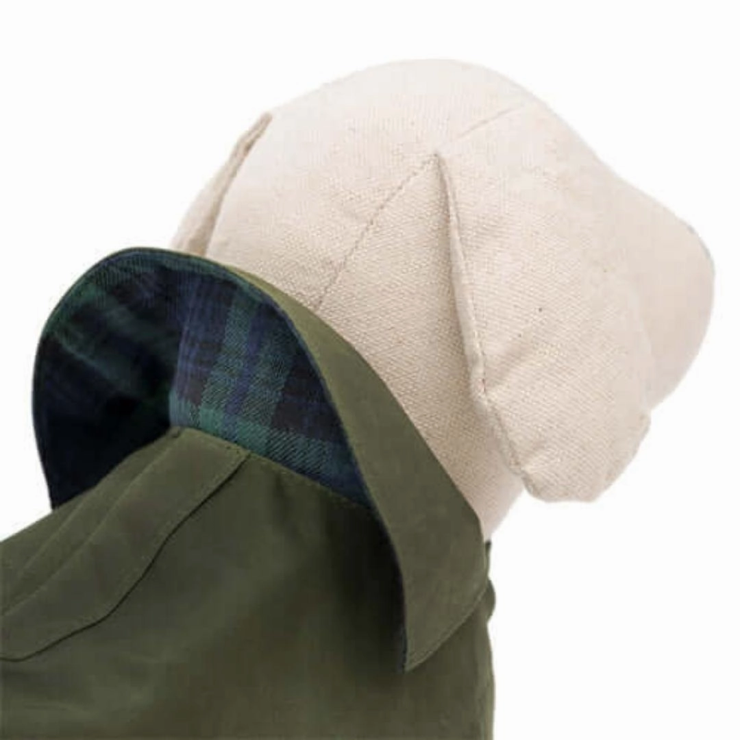 Olive Waxed Waterproof Dog Coat