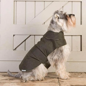 Olive Waxed Waterproof Dog Coat