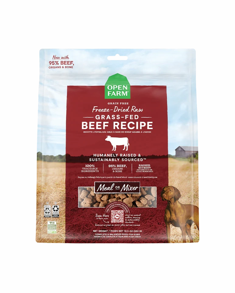 Open Farm Freeze-Dried Raw Grass-Fed Beef Dog Food 13.5oz
