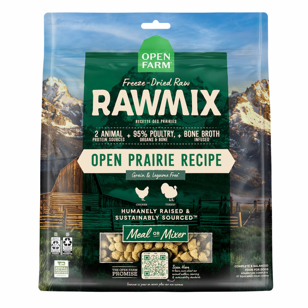 Open Farm RawMix Open Prairie Freeze Dried Raw Morsels Dog Food 13.5oz