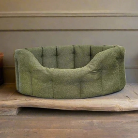P&L Orkney Tweed Oval Dog Bed - Green