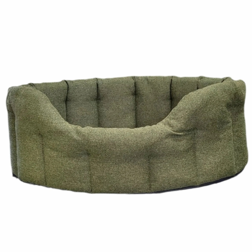 P&L Orkney Tweed Oval Dog Bed - Green