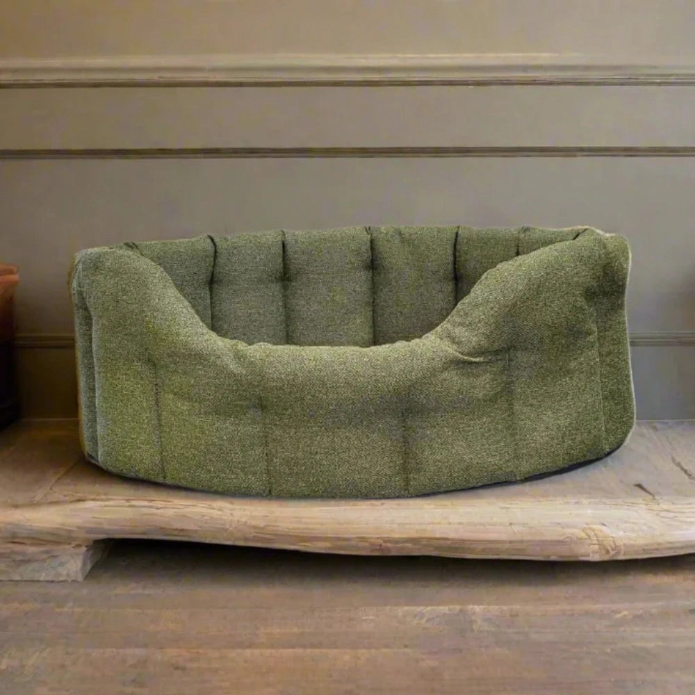 P&L Orkney Tweed Oval Dog Bed - Green