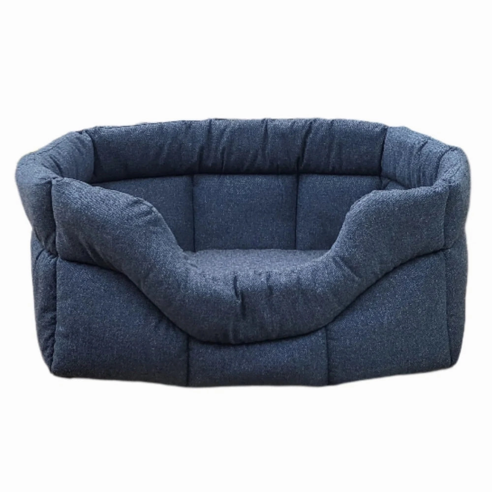 P&L Rectangular High Sided Orkney Tweed Bed - Blue