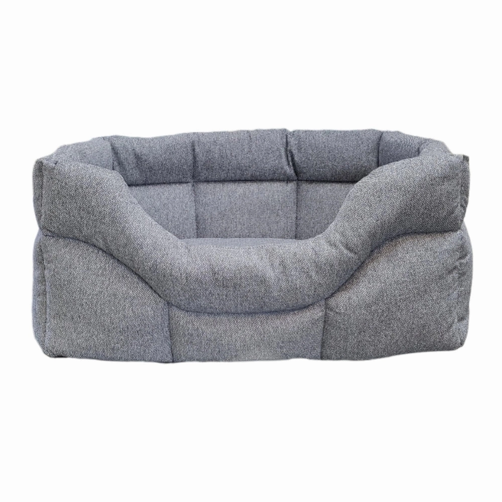 P&L Rectangular High Sided Orkney Tweed Bed - Grey