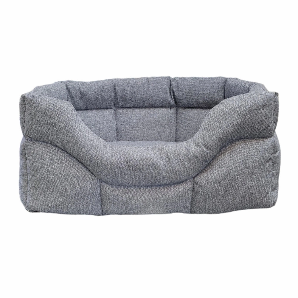 P&L Rectangular High Sided Orkney Tweed Bed - Grey