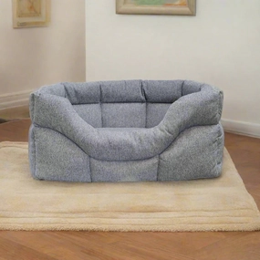 P&L Rectangular High Sided Orkney Tweed Bed - Grey