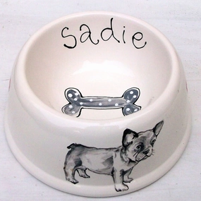 Personalised Angled Ceramic Dog Portrait Bowl