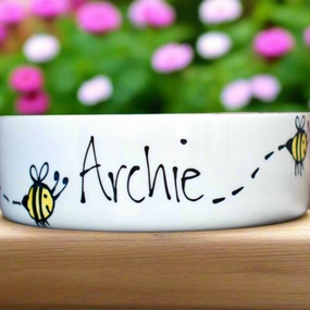 Personalised Busy Bee Dog Bowls