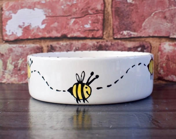 Personalised Busy Bee Dog Bowls