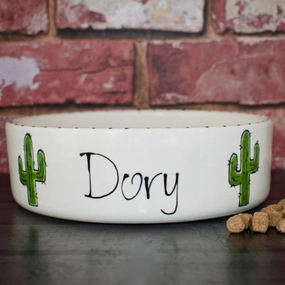 Personalised Cacti Dog Bowls