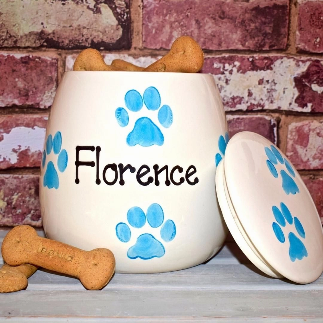 Personalised Ceramic Paw Prints Treat Jars