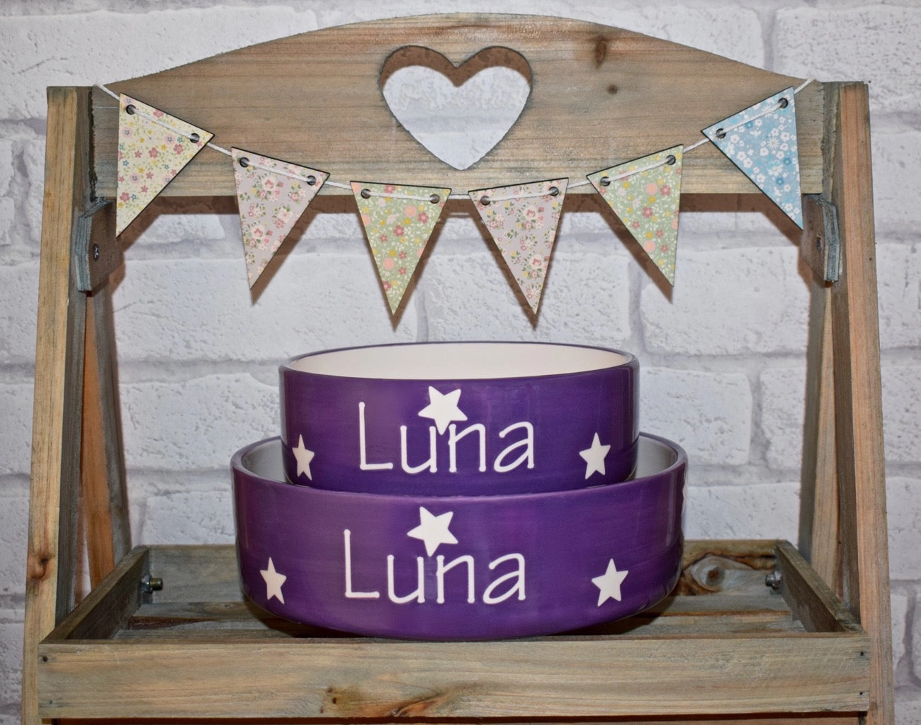 Personalised Ceramic Polka Dots Dog Bowls