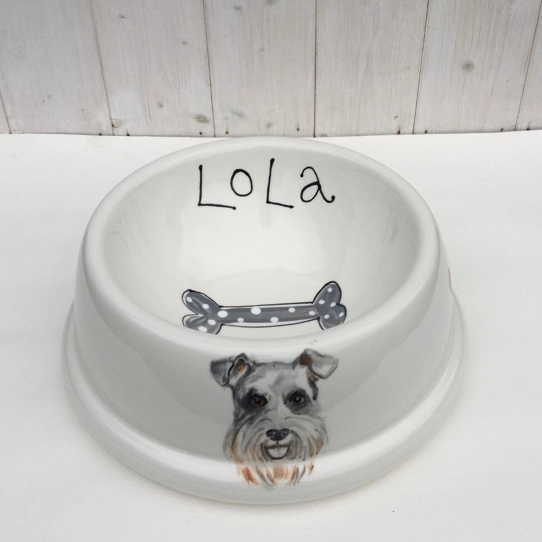 Personalised Ceramic Spaniel Dog Bowl