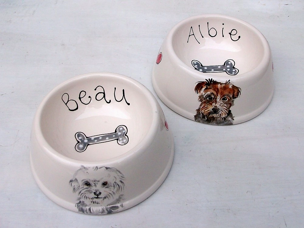 Personalised Ceramic Spaniel Dog Bowl