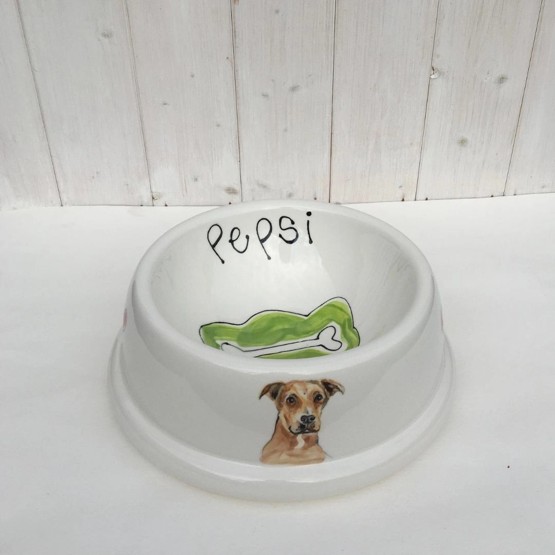 Personalised Ceramic Spaniel Dog Bowl