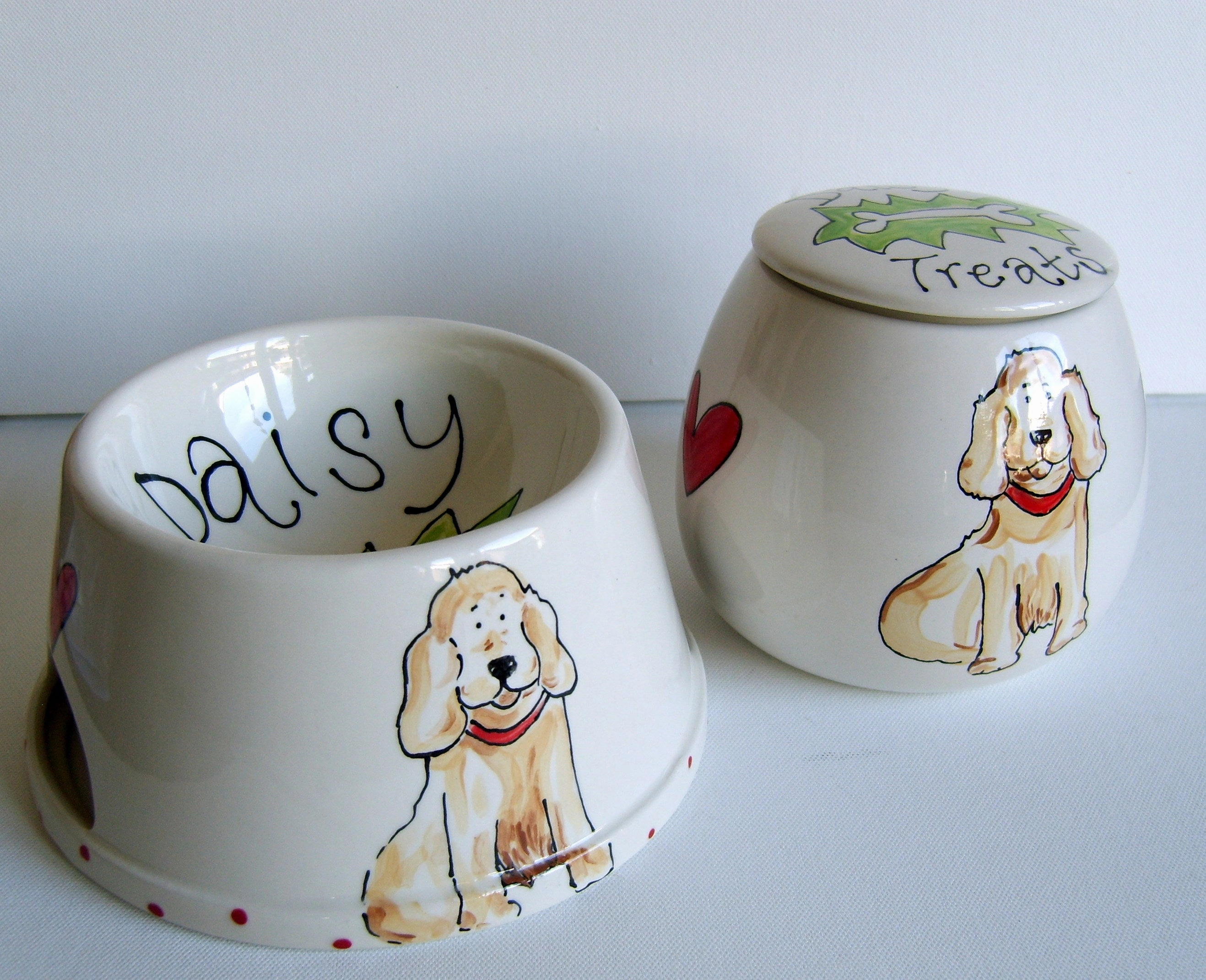 Personalised Ceramic Spaniel Dog Bowl