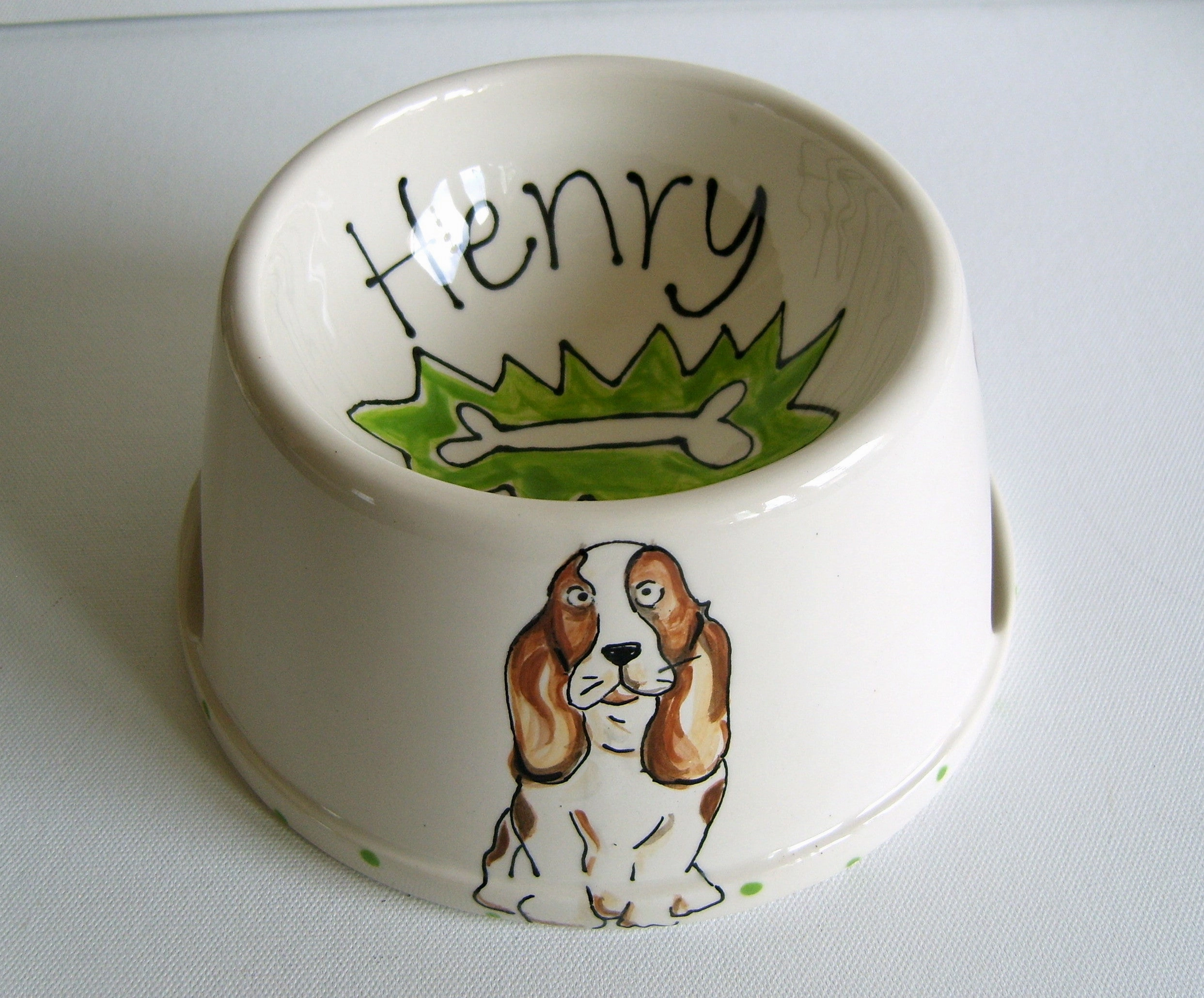 Personalised Ceramic Spaniel Dog Bowl