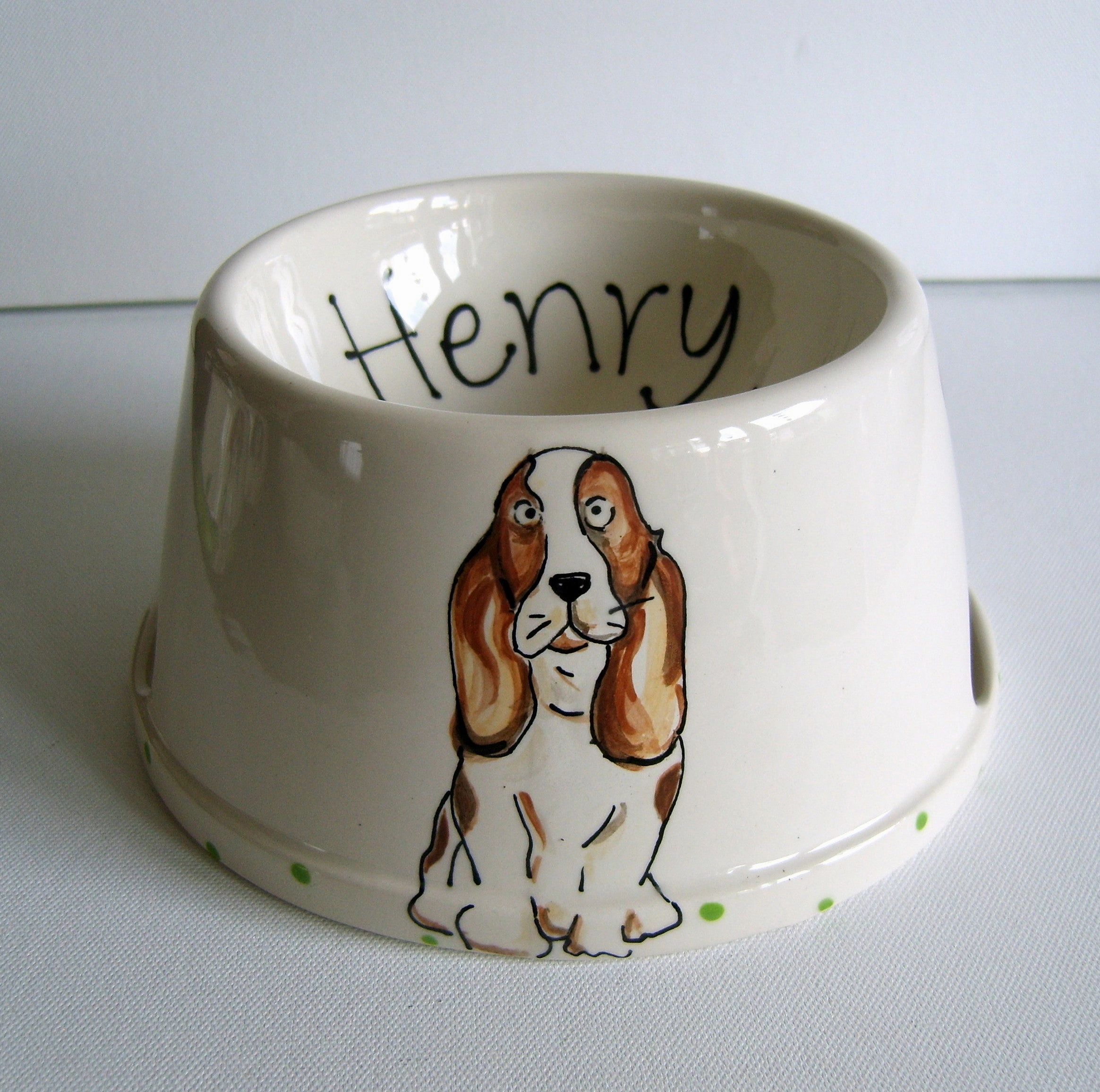 Personalised Ceramic Spaniel Dog Bowl