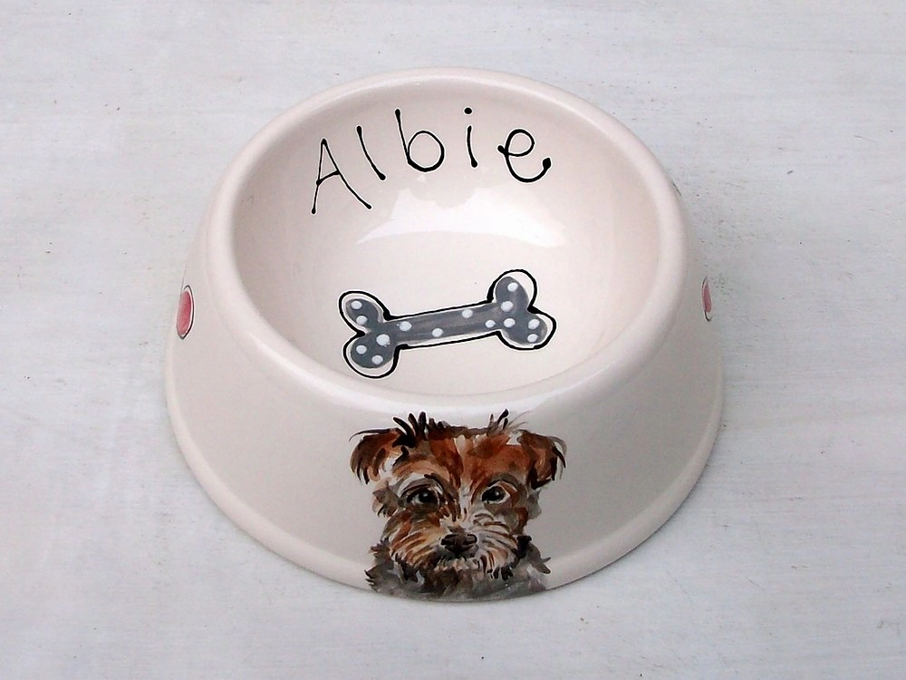 Personalised Ceramic Spaniel Dog Bowl