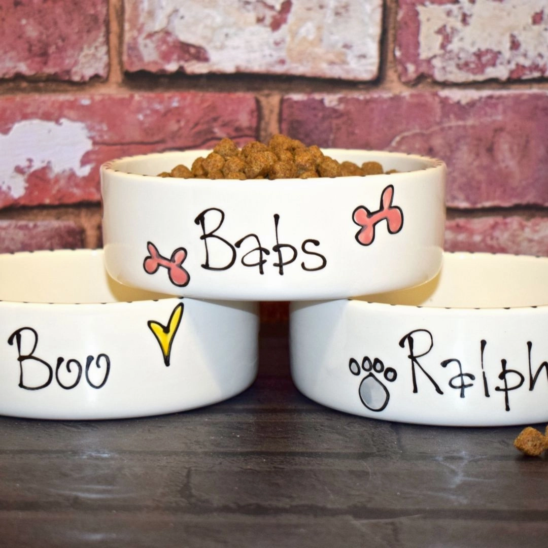 Personalised Ceramic Whimsical Dog Bowls
