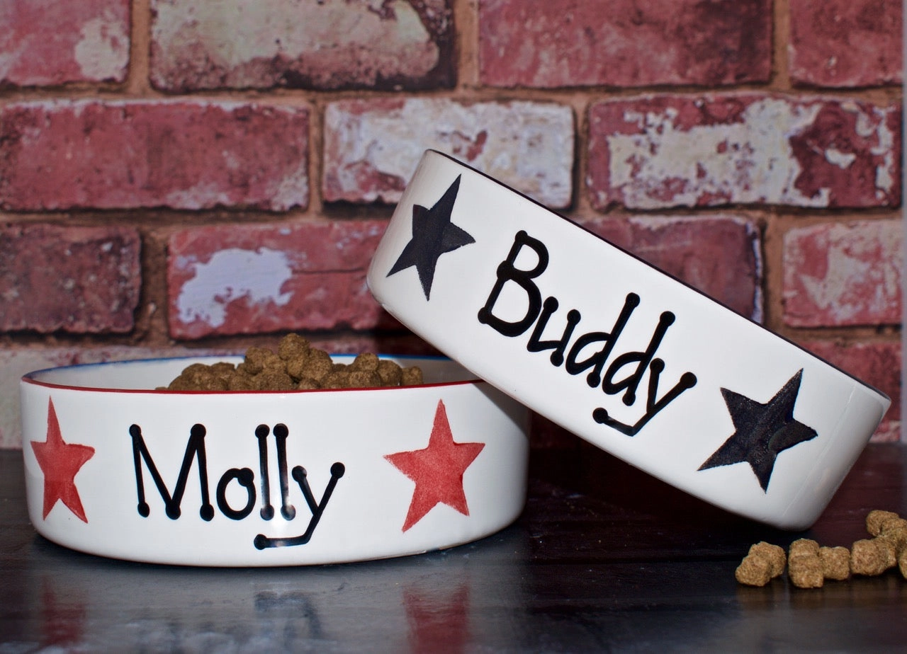 Personalised Dog Bowls In Star Design