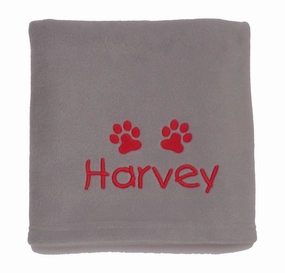 Personalised Fleece Pet Blanket Light Grey