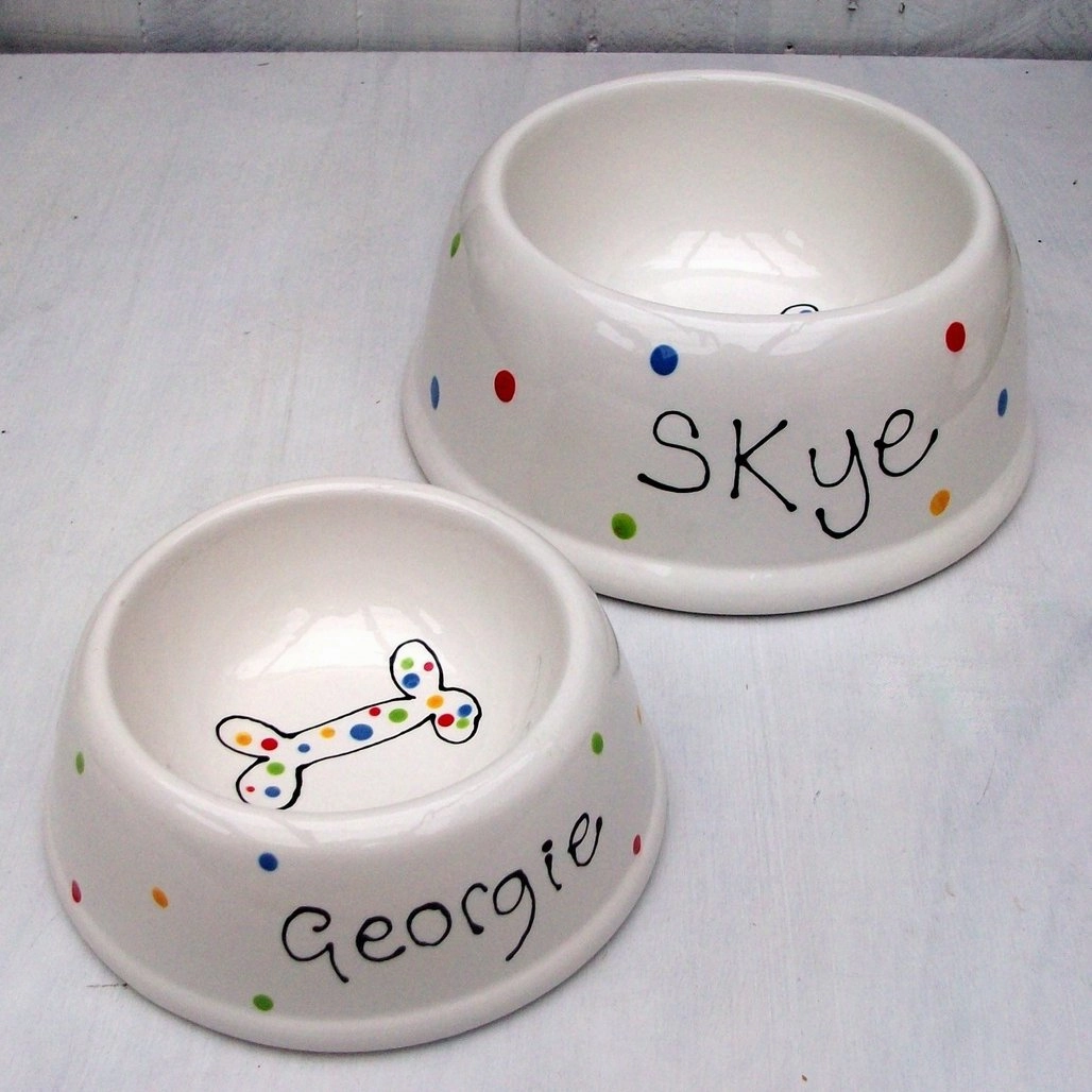 Personalised Multi Spot Ceramic Dog Bowl