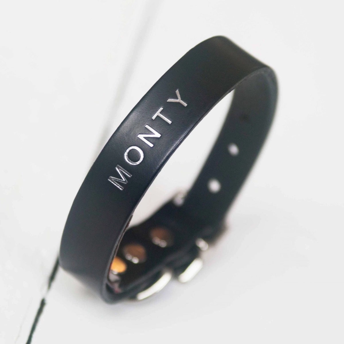 Personalised Named Leather Dog Collars