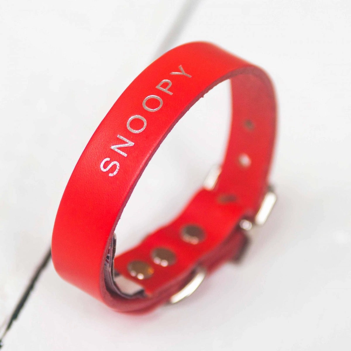 Personalised Named Leather Dog Collars