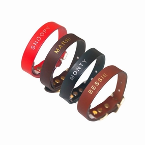Personalised Named Leather Dog Collars