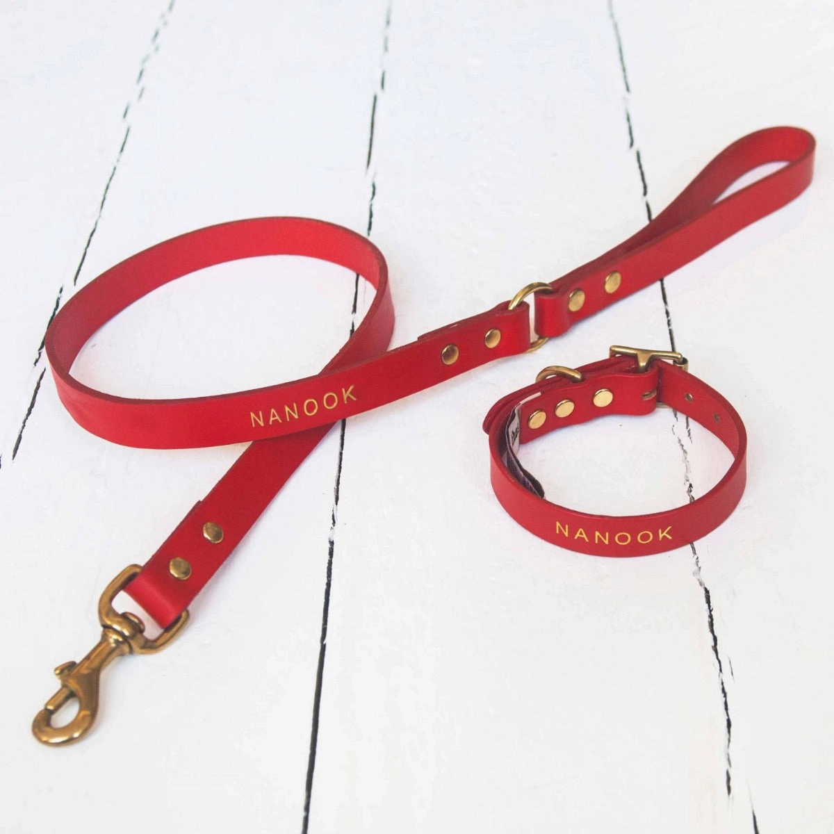 Personalised Named Leather Dog Collars