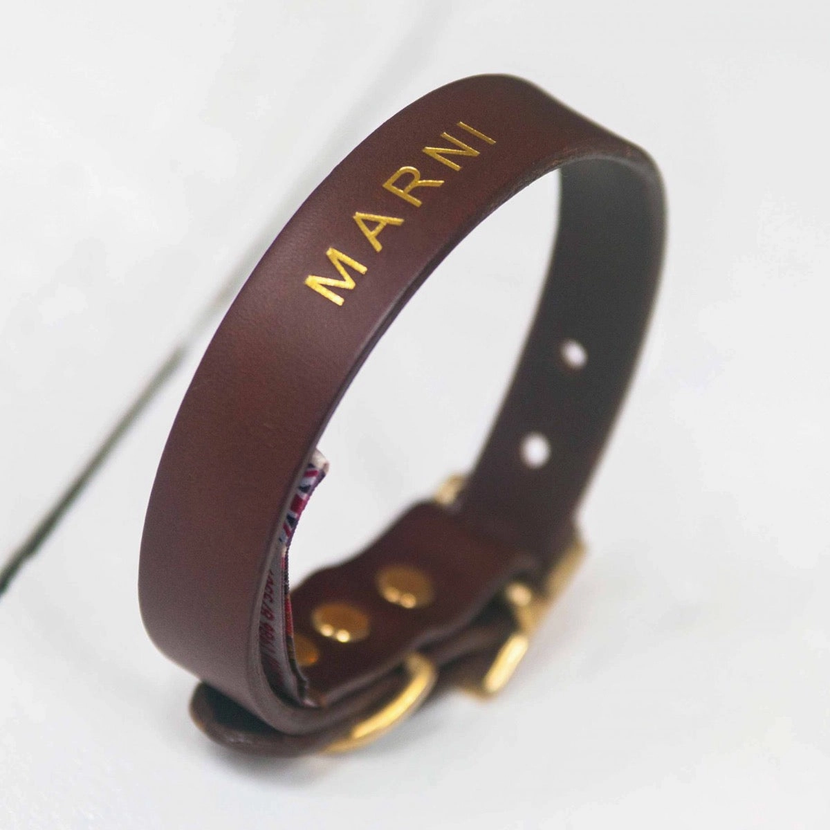 Personalised Named Leather Dog Collars