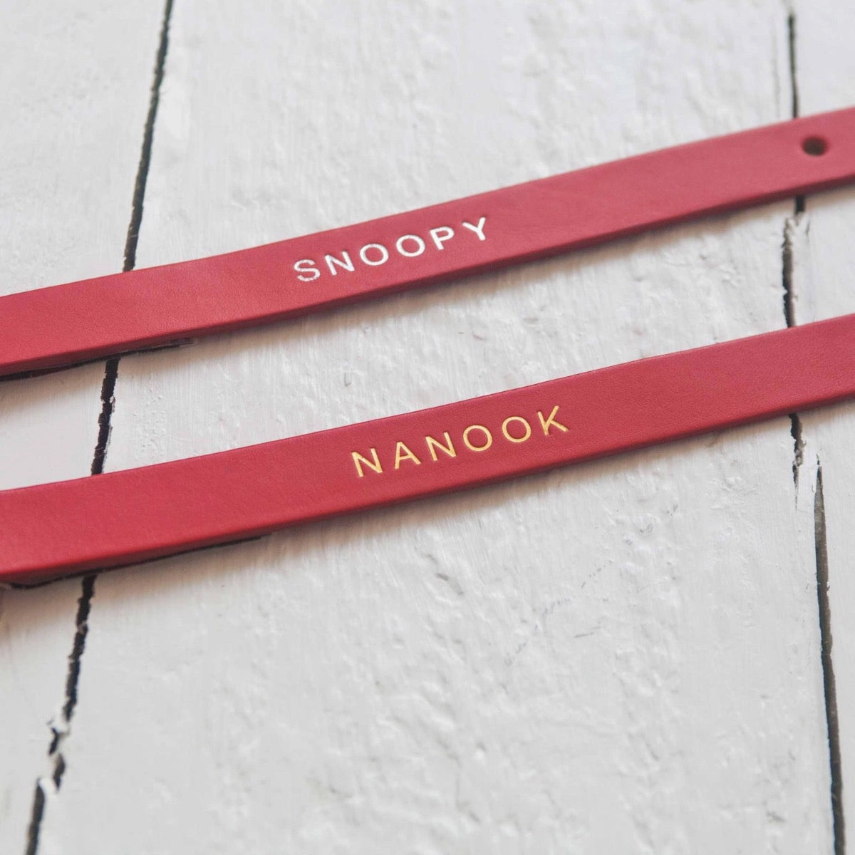 Personalised Named Leather Dog Collars