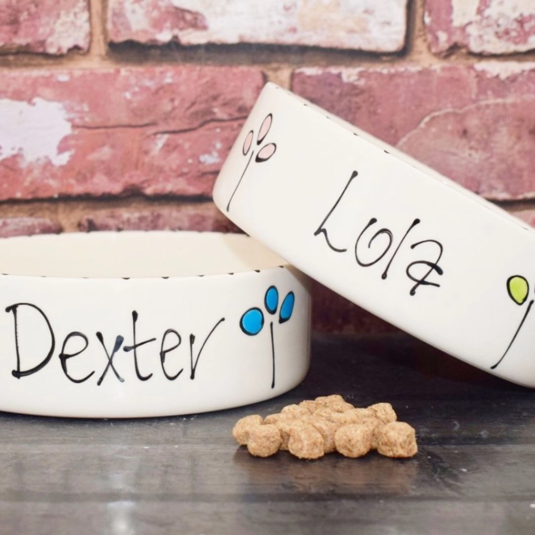 Personalised Petal Design Dog Bowls